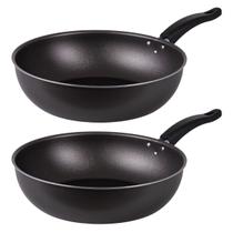 Kit 2 Frigideiras Antiaderentes 28cm Wok Funda Jogo Panela Para Fritar Refogar 4 Litros