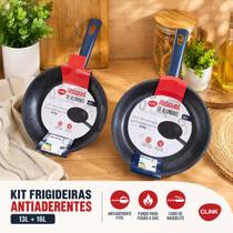 Kit 2 Frigideiras Ceramicas Antiaderente Fogão Cooktop Indução E Gás 24/26CM Kit 2 Frigideiras Ceramicas Antiaderente Fogão Cooktop Indução E Gás 24/26CM