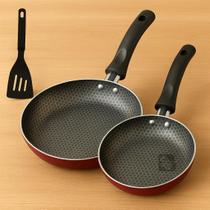 Kit 2 Frigideiras Enjoy Francesa 18 e 22cm Com Espatula Frita Sem Óleo Ovo Hambúrguer Não Gruda