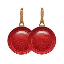 Kit 2 Frigideiras Nano Cerâmica Marmorizada Sem Óleo 22Cm
