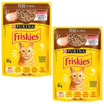 Kit 2 Friskies Sachês para Gatos Adultos Sabor Peru 85g
