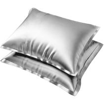 Kit 2 Fronha De Cetim Com Aba Toque Seda Conforto Antifrizz