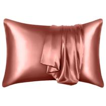 Kit 2 Fronha De Cetim Rosa Seda Capa Travesseiro Antifrizz