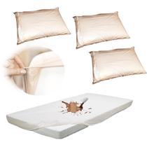 Kit 2 Fronha + Lençol Queen Impermeável Com Elástico Colchão Kit 2 Fronha + Lençol Queen Impermeável Com Elástico Colchão