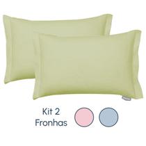 Kit 2 Fronhas 100% Algodão180 Fios Capa de Travesseiro 50x70 cm Toque Suave Macio Alta Qualidade