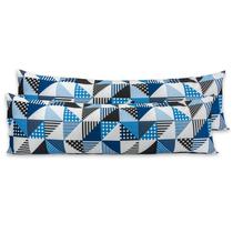 Kit 2 Fronhas 1,30x40 C/ Zíper Percal 180 Fios Estampadas para Travesseiro de Corpo Xuxão