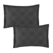 Kit 2 Fronhas 3 Abas 4cm Altenburg Toque Acetinado Aveludado 50cm x 70cm Slim Preto