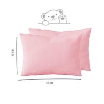 Kit 2 Fronhas 40cm x 60cm Kids Malha 100% Algodão Lisa Rosa Arrumadinho Enxovais