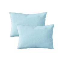 Kit 2 Fronhas 50cm x 70cm Lisa Malha 100% Algodão Azul Arrumadinho Enxovais