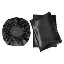 Kit 2 Fronhas 50x70 + 1 Touca De Cetim Anti Frizz Preta