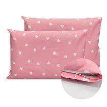 Kit 2 Fronhas 70cmx50cm Com Zíper Percal 180 Fios Estampado