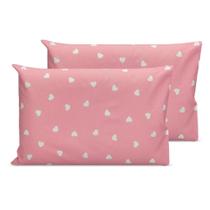 Kit 2 Fronhas 70x50cm Com Bainha ponto palito Percal 180 fios Estampado