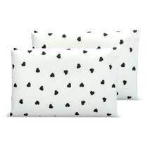 Kit 2 Fronhas 70x50cm Com Bainha ponto palito Percal 180 fios Estampado