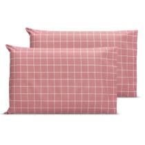 Kit 2 Fronhas 70x50cm Com Bainha ponto palito Percal 180 fios Estampado