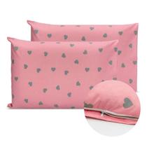 Kit 2 Fronhas 90cmx50cm Com Zíper Percal 180 Fios Estampado