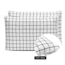 Kit 2 Fronhas 90cmx50cm Com Zíper Percal 180 Fios Estampado Kit 2 Fronhas 90cmx50cm Com Zíper Percal 180 Fios Estampado