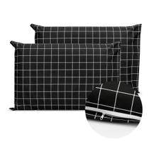 Kit 2 Fronhas 90cmx50cm Com Zíper Percal 180 Fios Estampado