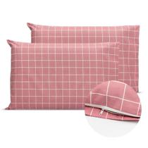 Kit 2 Fronhas 90cmx50cm Com Zíper Percal 180 Fios Estampado