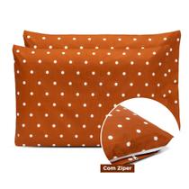 Kit 2 Fronhas 90cmx50cm Com Zíper Percal 180 Fios Estampado