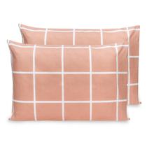 Kit 2 Fronhas 90x50cmC/ Zíper Percal Flex Estampado 400 Fios Toque Acetinado