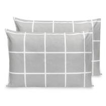 Kit 2 Fronhas C/zíper 70x50cm Percal Flex Estmapado 400 Fios