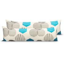 Kit 2 Fronhas Capa Xuxão Corpo com Zíper 1,30m x 40cm Percal 180 fios algodão