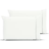 Kit 2 Fronhas com Ponto Palito 70cmx50cm Percal 200 fios 100% Algodão