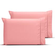 Kit 2 Fronhas com Ponto Palito 70cmx50cm Percal 200 fios 100% Algodão