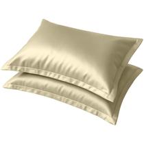 Kit 2 Fronhas de Cetim Toque Seda Luxo Antifrizz 50x70 cm 4 Aba Capa Para Travesseiro