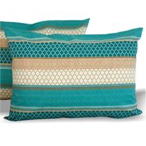 Kit 2 Fronhas De Travesseiro 200 Fios Estampada 70cm x 50cm