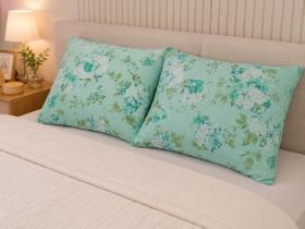 Kit 2 Fronhas Estampadas Floral 50x70cm com Zíper 60 Algodão e 40 Poliéster