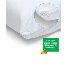 Kit 2 Fronhas Impermeável Anti - Ácaro Com Zíper Aproximadamente 0,70 X 0,50cm - Branco