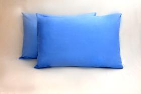 Kit 2 Fronhas king 50x90 100% Algodão 200 Fios Bainha Azul