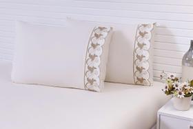 Kit 2 Fronhas King 90X50 100% Algodão 200 Fios Ponto Palito Kit 2 Fronhas King 90X50 100% Algodão 200 Fios Ponto Palito