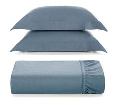 Kit 2 Fronhas + Lençol Queen c/ Elástico Bossa 300 Fios 100% Algodão Karsten Kit 2 Fronhas + Lençol Queen c/ Elástico Bossa 300 Fios 100% Algodão Karsten