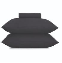 Kit 2 Fronhas + Lençol Queen c/ Elástico Malha Fio Penteado Altenburg