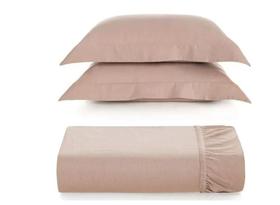 Kit 2 Fronhas + Lençol Queen Elástico Bossa 300 Fios 100%