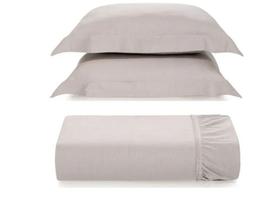 Kit 2 Fronhas + Lençol Queen Elástico Bossa 300 Fios 100%