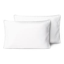 Kit 2 Fronhas Linea 50cm x 70cm Micropercal 200 Fios - Cinza - 100% Poliéster