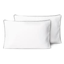 Kit 2 Fronhas Linea 50cm x 70cm Micropercal 200 Fios - Preto - 100% Poliéster