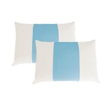 Kit 2 Fronhas Malha 100% Algodão Bicolor Branca e Azul Claro Arrumadinho Enxovais