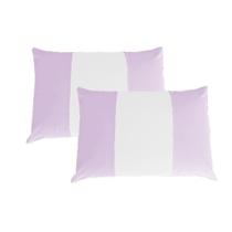 Kit 2 Fronhas Malha 100% Algodão Bicolor Lilás e Branca Arrumadinho Enxovais
