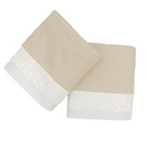 Kit 2 Fronhas Malha 50x70cm Decorada Bordado Inglês Nude Arrumadinho Enxovais Kit 2 Fronhas Malha 50x70cm Decorada Bordado Inglês Nude Arrumadinho Enxovais
