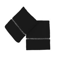 Kit 2 Fronhas Malha 50x70cm Decorada Ponto Palito Preta Arrumadinho Enxovais Kit 2 Fronhas Malha 50x70cm Decorada Ponto Palito Preta Arrumadinho Enxovais