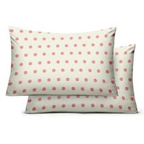 Kit 2 Fronhas Malha Soft Algodao Egipcio Poa Rosa