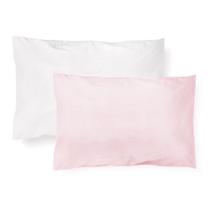 Kit 2 Fronhas Papi 40x28cm Lisas Rosa e Branco Kit 2 Fronhas Papi 40x28cm Lisas Rosa e Branco