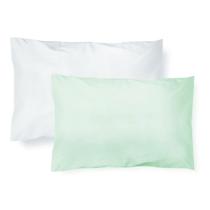 Kit 2 Fronhas Papi 40x28cm Lisas Verde e Branco Kit 2 Fronhas Papi 40x28cm Lisas Verde e Branco