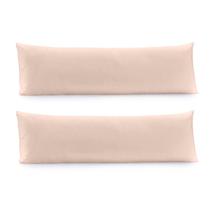Kit 2 Fronhas Para Travesseiro de Corpo Body Pillow Toque Acetinado 40cm x 130cm Altenburg Rosa Lunar