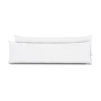 Kit 2 Fronhas para Travesseiro de Corpo Slim 1,50cm x 50cm - Branco - Microfibra 100% Poliéster