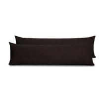 Kit 2 Fronhas para Travesseiro de Corpo Slim 1,50cm x 50cm - Preto - Microfibra 100% Poliéster